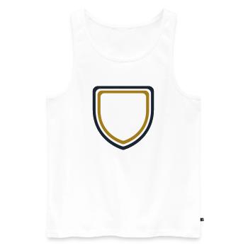 Coat of arms frame gold - design custom text - Men's Premium Organic Tank Top - white - Front - Michal (187cm)