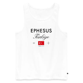 Coordination de la Turquie d’Éphèse Souvenir de voyage - Débardeur bio Premium Homme - blanc - Devant - Michal (187cm)
