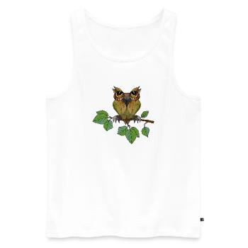 Oiseau-hibou - Débardeur bio Premium Homme - blanc - Devant - Michal (187cm)