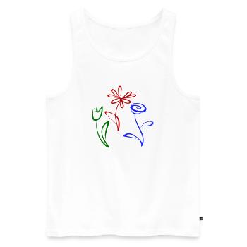 Three flowers - Men's Premium Organic Tank Top - white - Front - Michal (187cm)