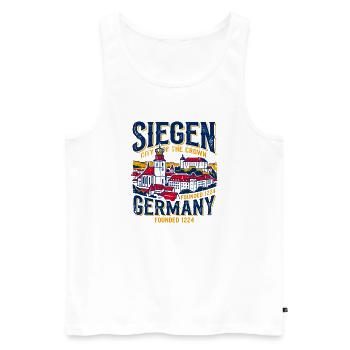 Vintage Siegen Allemagne City Of The Crown - Débardeur bio Premium Homme - blanc - Devant - Michal (187cm)