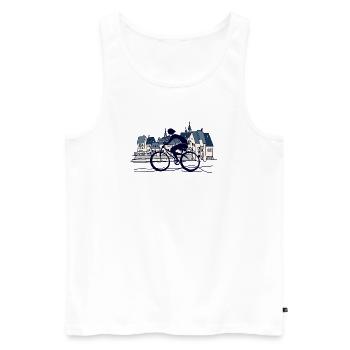 Cyclist - Men's Premium Organic Tank Top - white - Front - Michal (187cm)
