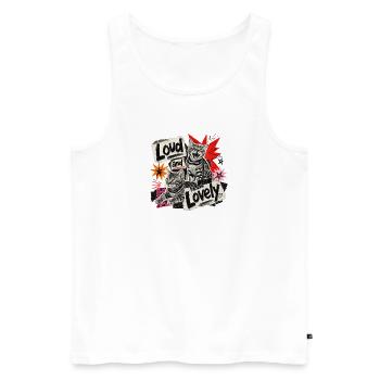 Naughty & Loud Bengal Cat - Men's Premium Organic Tank Top - white - Front - Michal (187cm)