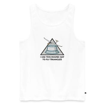 Triangles de mouches à chapeau rond V3 - Débardeur bio Premium Homme - blanc - Devant - Michal (187cm)