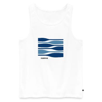 Endorphins – paddling with a good feeling - Men's Premium Organic Tank Top - white - Front - Michal (187cm)