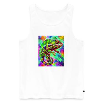 chameleon - Men's Premium Organic Tank Top - white - Front - Michal (187cm)