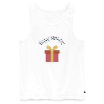 HAPPY BIRTHDAY. HAPPY BIRTHDAY. ANNIVERSARY. - Men's Premium Organic Tank Top - white - Front - Michal (187cm)