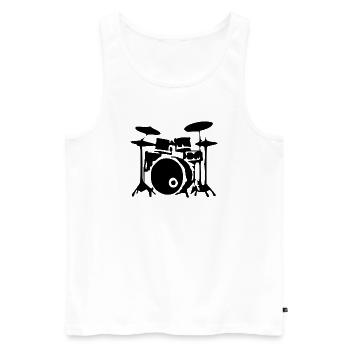 Schlagzeug Drummer Geschenk Schlagzeuger - Männer Premium Bio Tank Top - Weiß - Vorne - Michal (187cm)