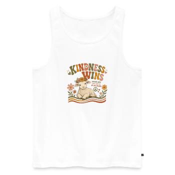 La gentillesse gagne Lamb Vegan Retro - Débardeur bio Premium Homme - blanc - Devant - Michal (187cm)