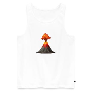 Volcan en éruption - Débardeur bio Premium Homme - blanc - Devant - Michal (187cm)