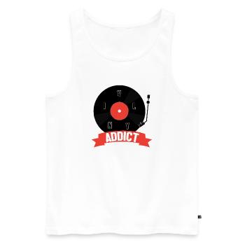 Vinyl - Men's Premium Organic Tank Top - white - Front - Michal (187cm)