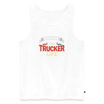 Rockin The Trucker Life Truck Driver Everyday Life - Men's Premium Organic Tank Top - white - Front - Michal (187cm)