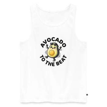 Fête Avocado Beat Cool Fruit - Débardeur bio Premium Homme - blanc - Devant - Michal (187cm)
