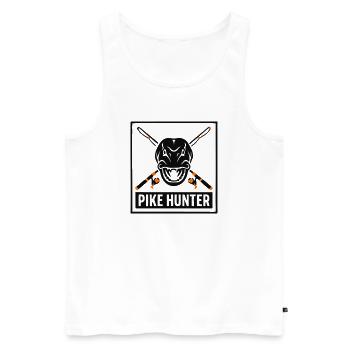 Logo des armoiries de Pike Jaeger - Débardeur bio Premium Homme - blanc - Devant - Michal (187cm)