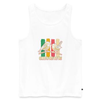 Chick-a-dee-dee-dee with Bird Call - Men's Premium Organic Tank Top - white - Front - Michal (187cm)