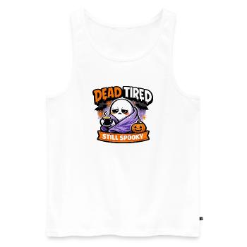Dead Tired Still Spooky - Men's Premium Organic Tank Top - white - Front - Michal (187cm)