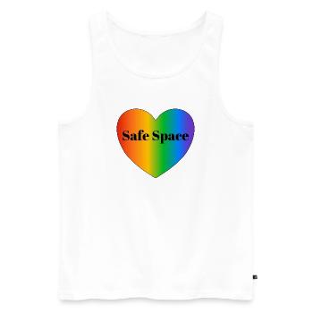 Espace sûr drapeau de la fierté LGBT - Débardeur bio Premium Homme - blanc - Devant - Michal (187cm)