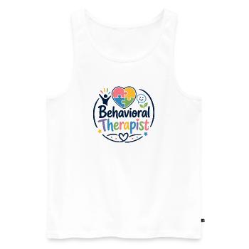 Behavioural therapist, school behaviour technician - Men's Premium Organic Tank Top - white - Front - Michal (187cm)