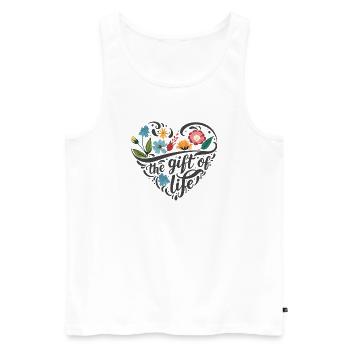 Flower Heart - Men's Premium Organic Tank Top - white - Front - Michal (187cm)