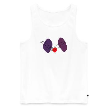 Chauve-souris en art linéaire avec fond coloré - Débardeur bio Premium Homme - blanc - Devant - Michal (187cm)
