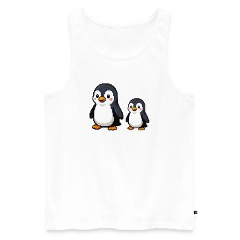 Pixel Penguin Duo - Men's Premium Organic Tank Top - white - Front - Michal (187cm)