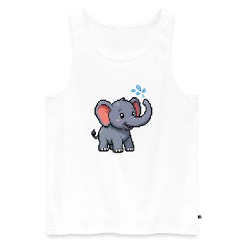 Pixel Elephant with Bubbles - Men's Premium Organic Tank Top - white - Front - Michal (187cm)