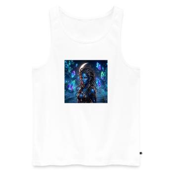Blue Crystal Siren - Men's Premium Organic Tank Top - white - Front - Michal (187cm)