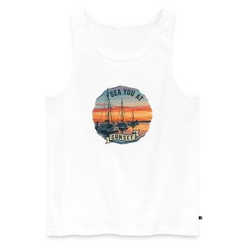 Sails at sunset - Men's Premium Organic Tank Top - white - Front - Michal (187cm)