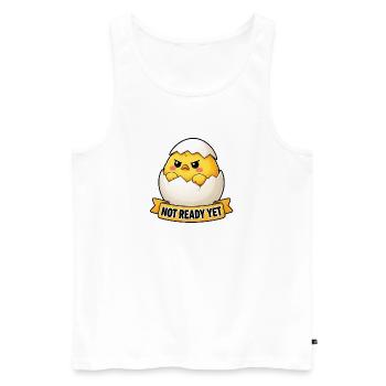 Dessin animé mignon poussin en colère en coquille d’œuf - Débardeur bio Premium Homme - blanc - Devant - Michal (187cm)