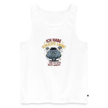 Schmollwolke Sturmlaune - Männer Premium Bio Tank Top - Weiß - Vorne - Michal (187cm)