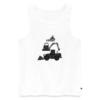 Construction Equipment Silhouettes Collection - Men's Premium Organic Tank Top - white - Front - Michal (187cm)