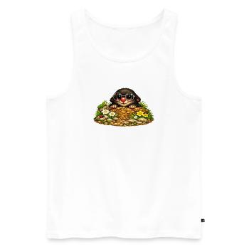 Cute mole with glasses - Men's Premium Organic Tank Top - white - Front - Michal (187cm)