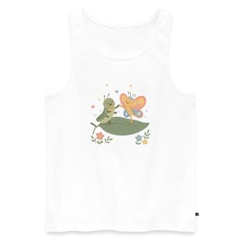 Danse des chenilles et des papillons - Débardeur bio Premium Homme - blanc - Devant - Michal (187cm)