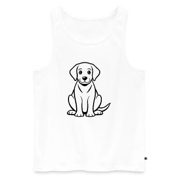 Chiot labrador - Débardeur bio Premium Homme - blanc - Devant - Michal (187cm)