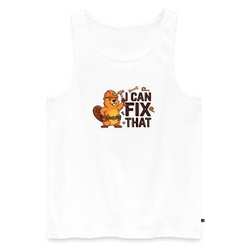Artisan Beaver - Men's Premium Organic Tank Top - white - Front - Michal (187cm)