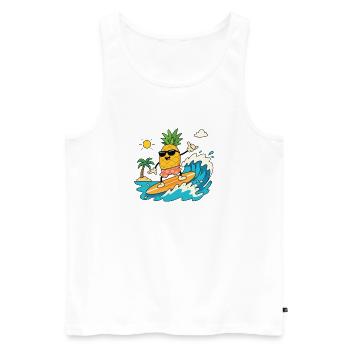 Surf Pineapple Summer - Débardeur bio Premium Homme - blanc - Devant - Michal (187cm)