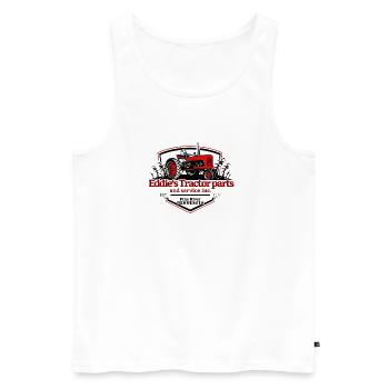 Logo des pièces de tracteur d’Eddie - Débardeur bio Premium Homme - blanc - Devant - Michal (187cm)