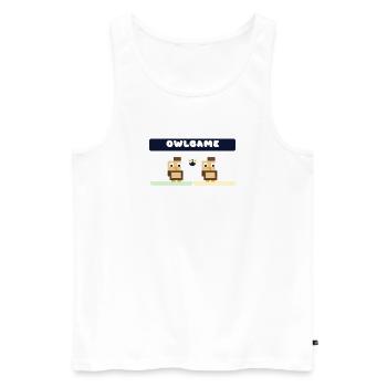 Jeu de la chouette Duo Pixel - Débardeur bio Premium Homme - blanc - Devant - Michal (187cm)
