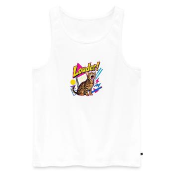Chat perçant des années 90 de Memphis Bengal - Débardeur bio Premium Homme - blanc - Devant - Michal (187cm)