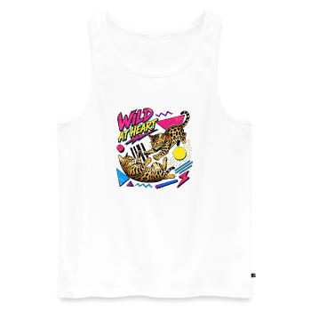 Bengal Cats de style Memphis des années 90 - Débardeur bio Premium Homme - blanc - Devant - Michal (187cm)