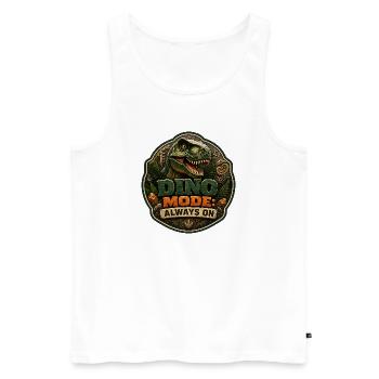 Mode Dino : Toujours activé - Débardeur bio Premium Homme - blanc - Devant - Michal (187cm)