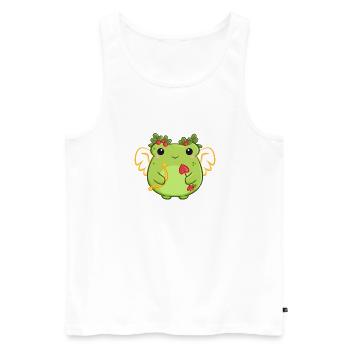 Grenouille d’amour avec arc en forme de cœur - Débardeur bio Premium Homme - blanc - Devant - Michal (187cm)