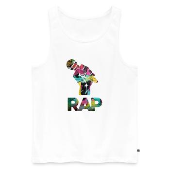 Mosaïque du poing graffiti RAP - Débardeur bio Premium Homme - blanc - Devant - Michal (187cm)