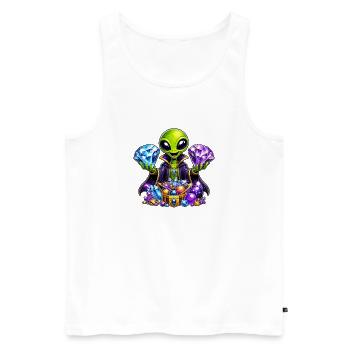 Mage du trésor extraterrestre - Débardeur bio Premium Homme - blanc - Devant - Michal (187cm)