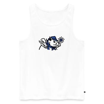 Logo du Crâne de sanglier sauvage - Débardeur bio Premium Homme - blanc - Devant - Michal (187cm)