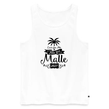 Einer Für alle Malle - Männer Premium Bio Tank Top - Weiß - Vorne - Michal (187cm)