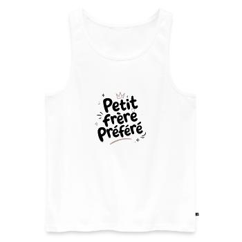 Je suis le Petit Frère Préféré - Humour  - Débardeur bio Premium Homme - blanc - Devant - Michal (187cm)