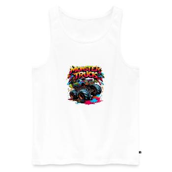 Style Graffiti Monster Truck Coloré - Débardeur bio Premium Homme - blanc - Devant - Michal (187cm)