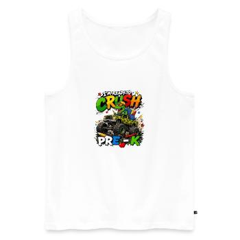 Maternelle de Monster Truck T-Rex - Débardeur bio Premium Homme - blanc - Devant - Michal (187cm)