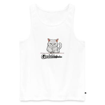 Geduldsfaden der Katze reißt - Männer Premium Bio Tank Top - Weiß - Vorne - Michal (187cm)
